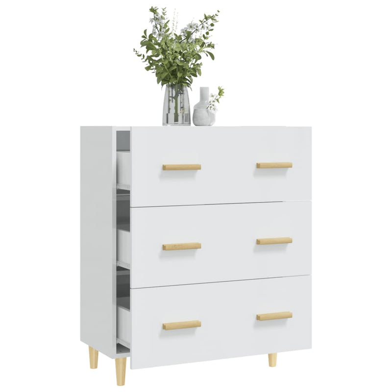 vidaXL magasfényű fehér szerelt fa tálalószekrény 70 x 34 x 90 cm