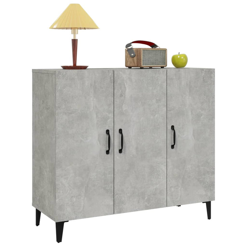 vidaXL betonszürke szerelt fa tálalószekrény 90 x 34 x 80 cm