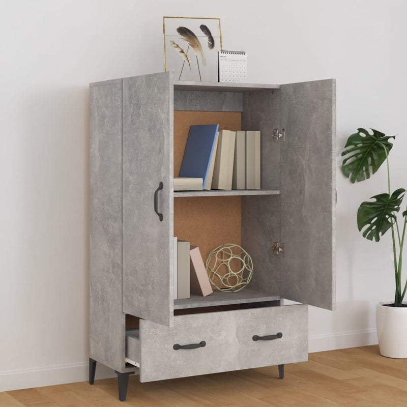 vidaXL betonszürke szerelt fa magasszekrény 70 x 31 x 115 cm