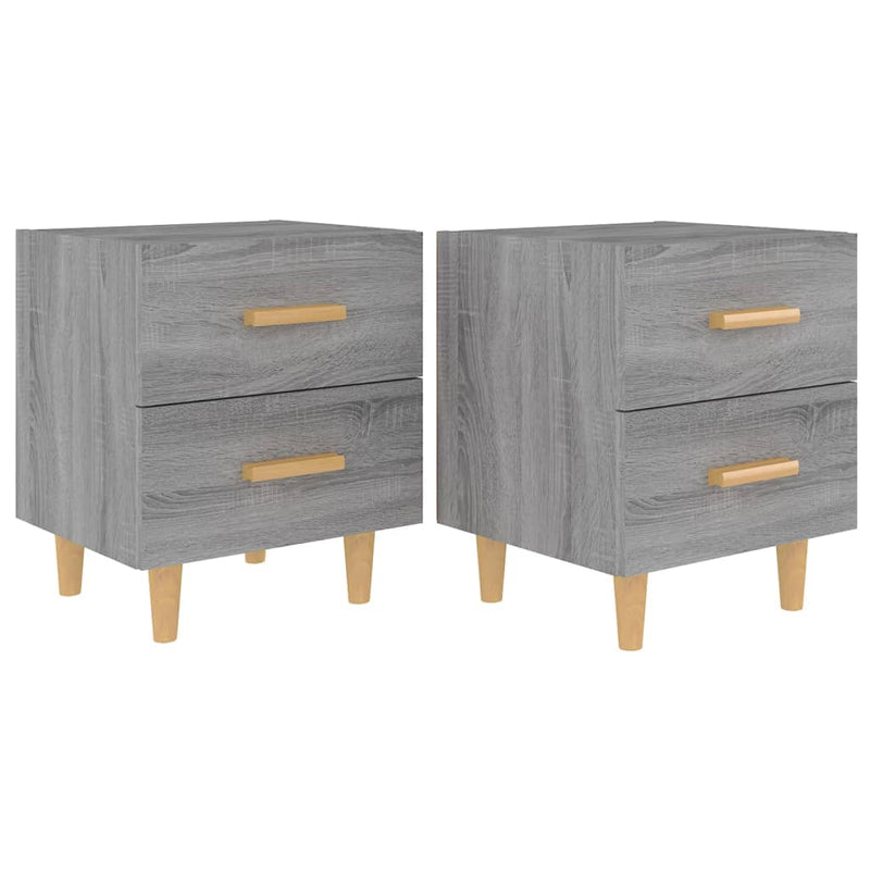 vidaXL 2 db szürke sonoma színű éjjeliszekrény 40 x 35 x 47,5 cm