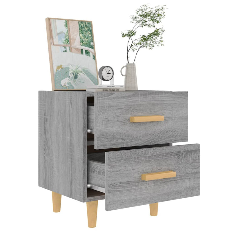 vidaXL 2 db szürke sonoma színű éjjeliszekrény 40 x 35 x 47,5 cm