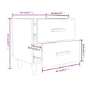 vidaXL 2 db szürke sonoma színű éjjeliszekrény 40 x 35 x 47,5 cm