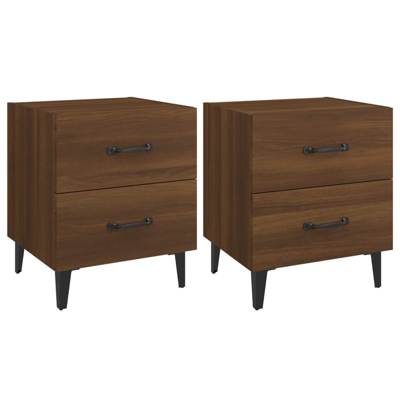 vidaXL 2 db barna tölgy színű éjjeliszekrény 40 x 35 x 47,5 cm
