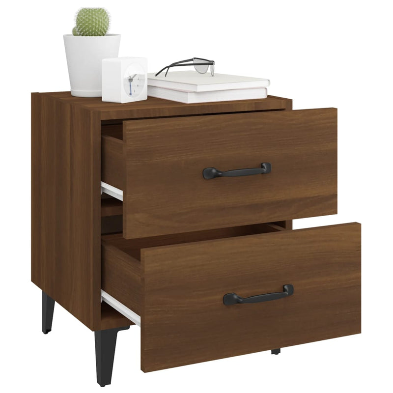 vidaXL 2 db barna tölgy színű éjjeliszekrény 40 x 35 x 47,5 cm