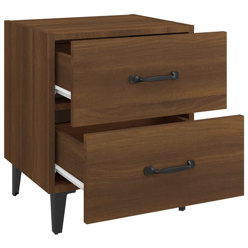 vidaXL 2 db barna tölgy színű éjjeliszekrény 40 x 35 x 47,5 cm