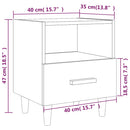 vidaXL 2 db füstös tölgy színű éjjeliszekrény 40x35x47 cm