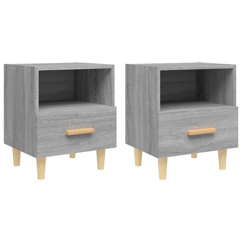 vidaXL 2 db szürke sonoma színű éjjeliszekrény 40x35x47 cm