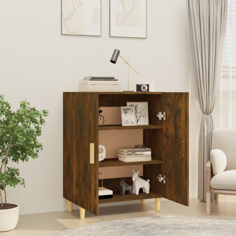vidaXL füstös tölgyszínű szerelt fa tálalószekrény 70 x 34 x 90 cm