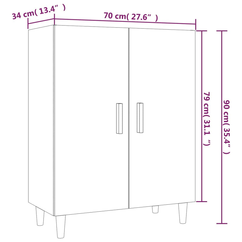 vidaXL barna tölgy színű szerelt fa tálalószekrény 70 x 34 x 90 cm