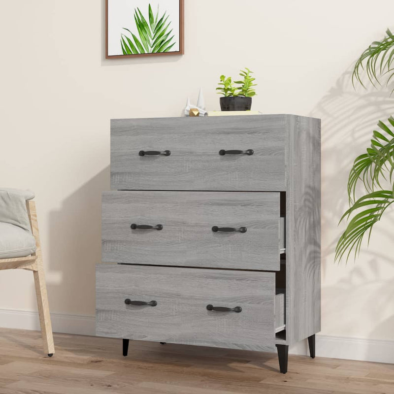 vidaXL szürke sonoma színű szerelt fa tálalószekrény 69,5 x 34 x 90 cm