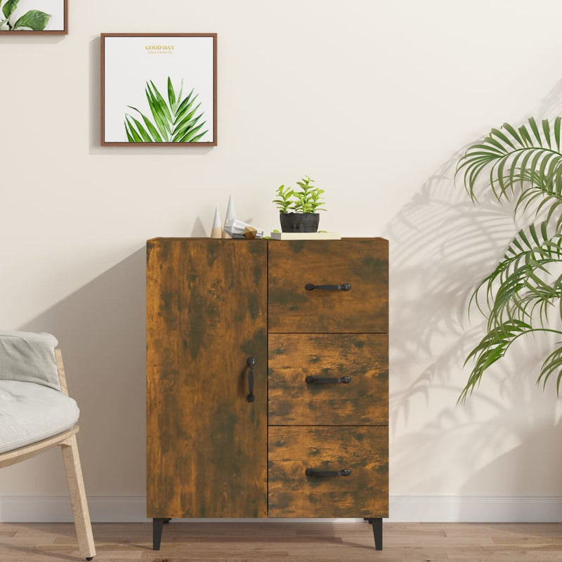 vidaXL füstös tölgy színű szerelt fa tálalószekrény 69,5 x 34 x 90 cm