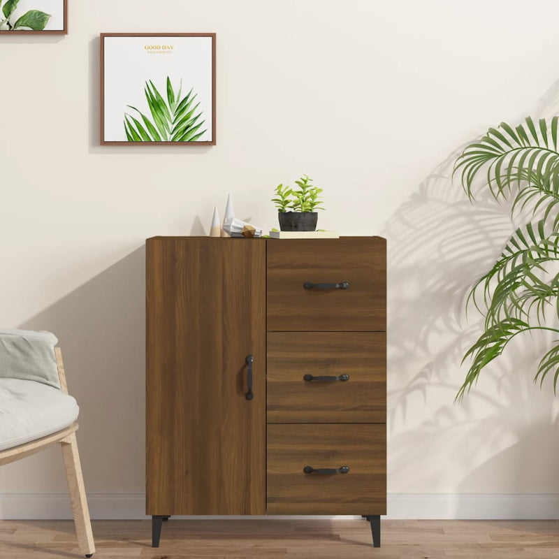 vidaXL barna tölgy színű szerelt fa tálalószekrény 69,5 x 34 x 90 cm