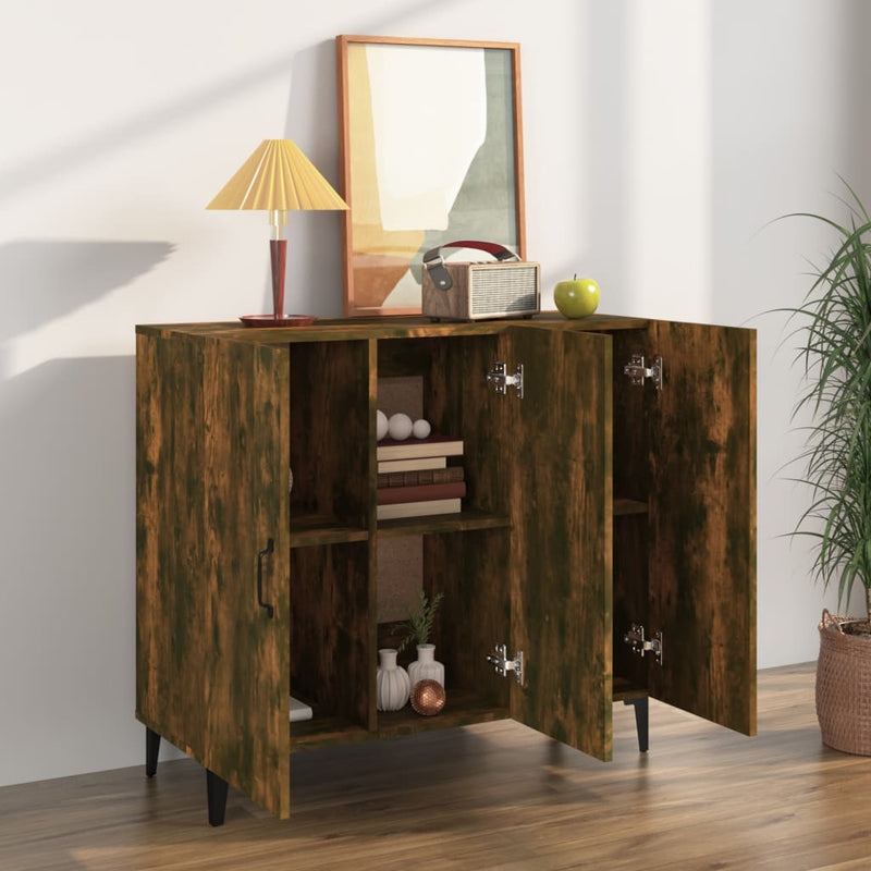vidaXL füstös tölgy színű szerelt fa tálalószekrény 90 x 34 x 80 cm