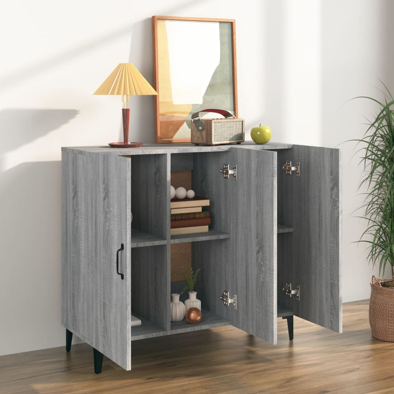 vidaXL szürke sonoma színű szerelt fa tálalószekrény 90 x 34 x 80 cm