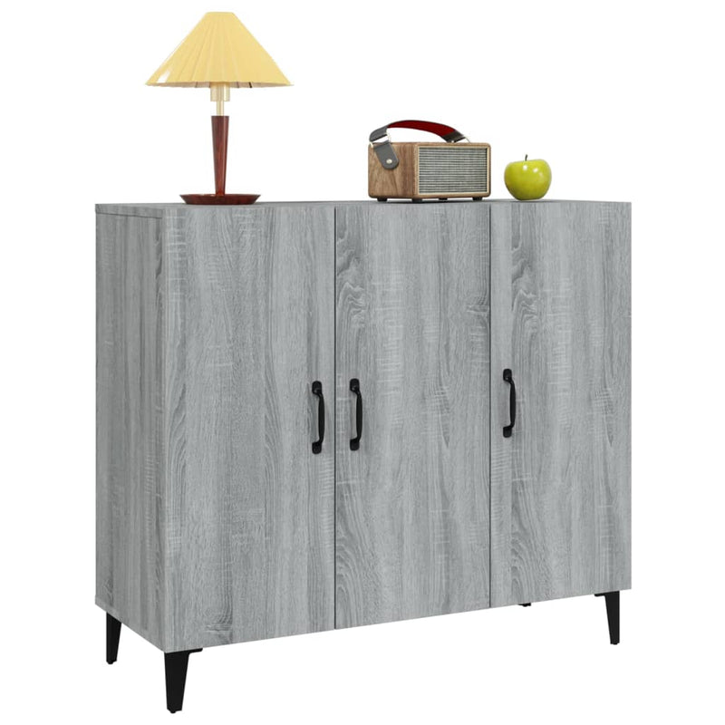 vidaXL szürke sonoma színű szerelt fa tálalószekrény 90 x 34 x 80 cm