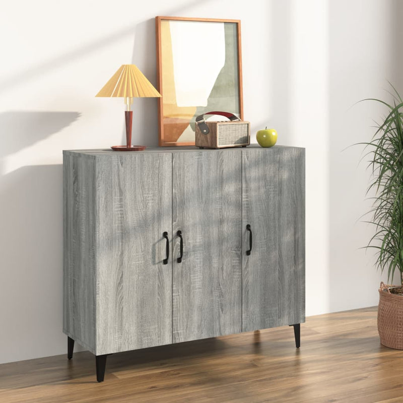 vidaXL szürke sonoma színű szerelt fa tálalószekrény 90 x 34 x 80 cm