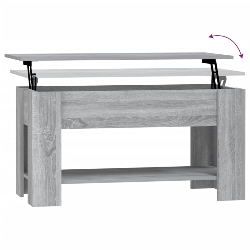vidaXL szürke sonoma színű szerelt fa dohányzóasztal 101x49x52 cm