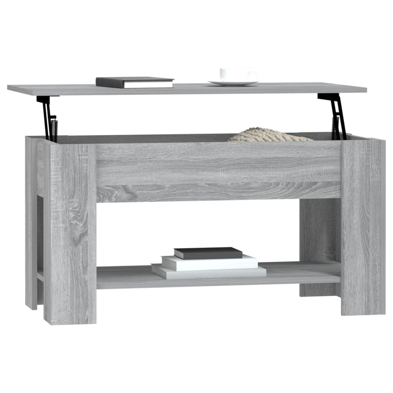 vidaXL szürke sonoma színű szerelt fa dohányzóasztal 101x49x52 cm