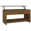 vidaXL füstös tölgy színű szerelt fa dohányzóasztal 102 x 50 x 52,5 cm