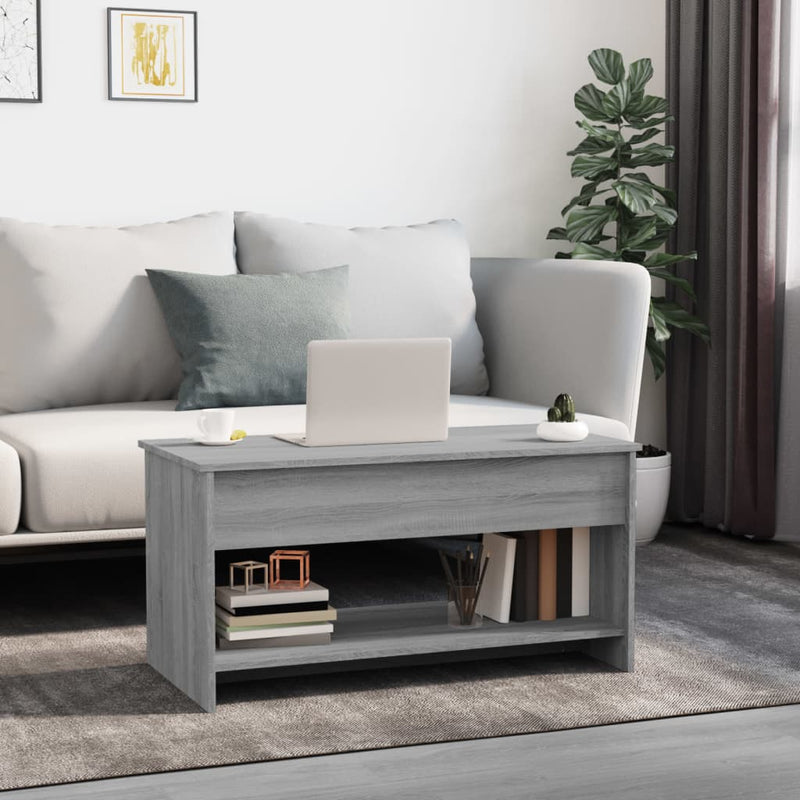 vidaXL szürke sonoma színű szerelt fa dohányzóasztal 102x50x52,5 cm