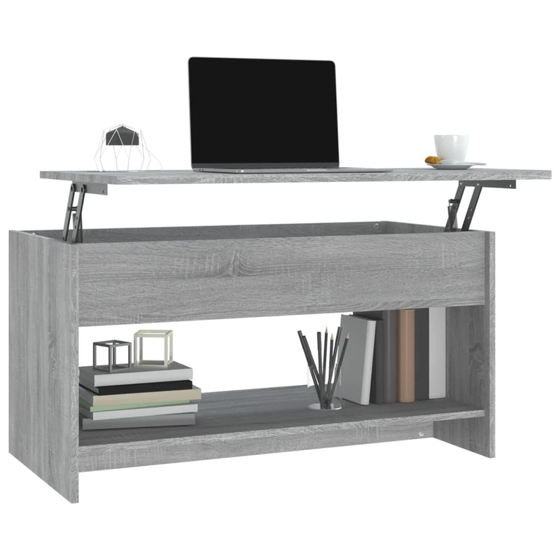 vidaXL szürke sonoma színű szerelt fa dohányzóasztal 102x50x52,5 cm