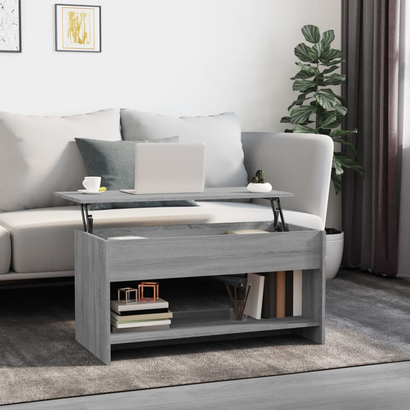 vidaXL szürke sonoma színű szerelt fa dohányzóasztal 102x50x52,5 cm