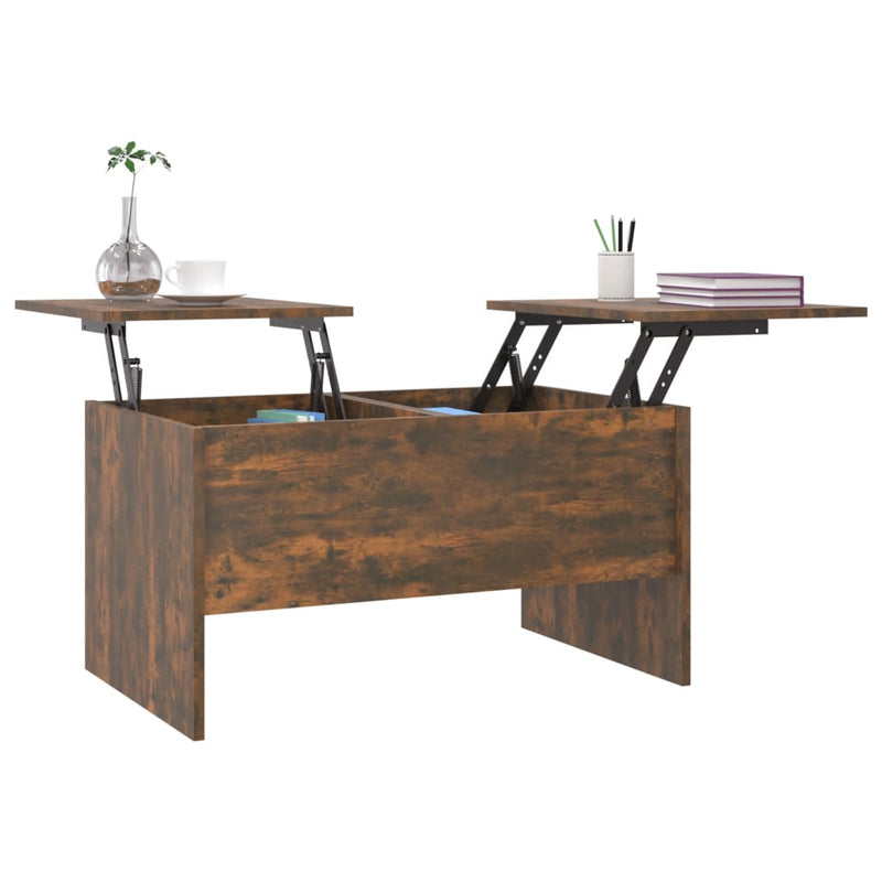 vidaXL füstös tölgy színű szerelt fa dohányzóasztal 80 x 50 x 42,5 cm