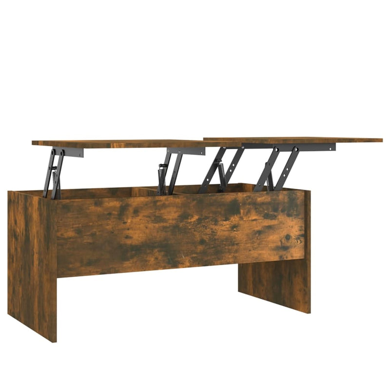 vidaXL füstös tölgy színű szerelt fa dohányzóasztal 102x50,5x46,5 cm