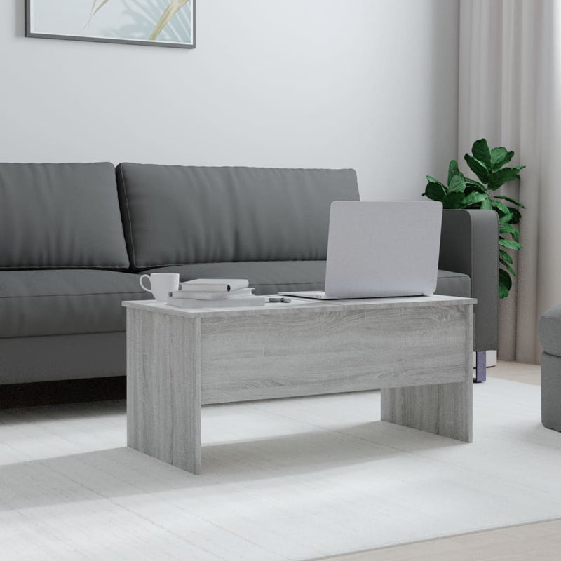 vidaXL szürke sonoma színű szerelt fa dohányzóasztal 102x50,5x46,5 cm