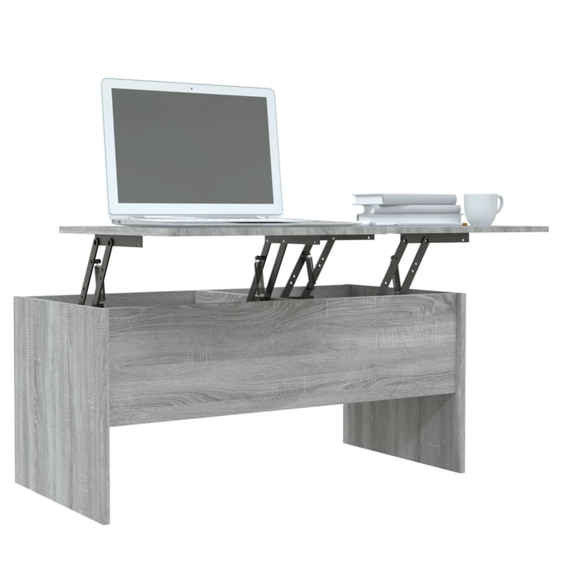 vidaXL szürke sonoma színű szerelt fa dohányzóasztal 102x50,5x46,5 cm