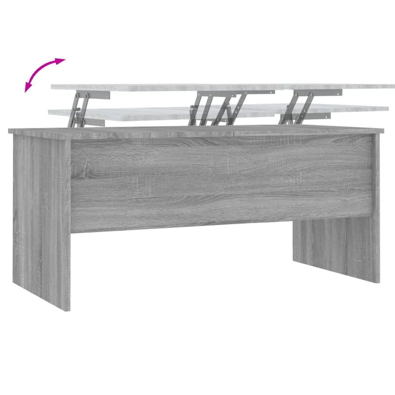 vidaXL szürke sonoma színű szerelt fa dohányzóasztal 102x50,5x46,5 cm
