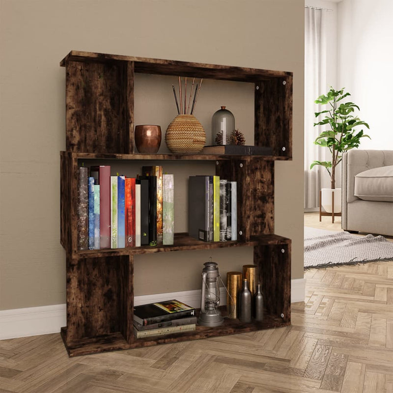 vidaXL füstös tölgy színű fa könyvszekrény/térelválasztó 80x24x96 cm