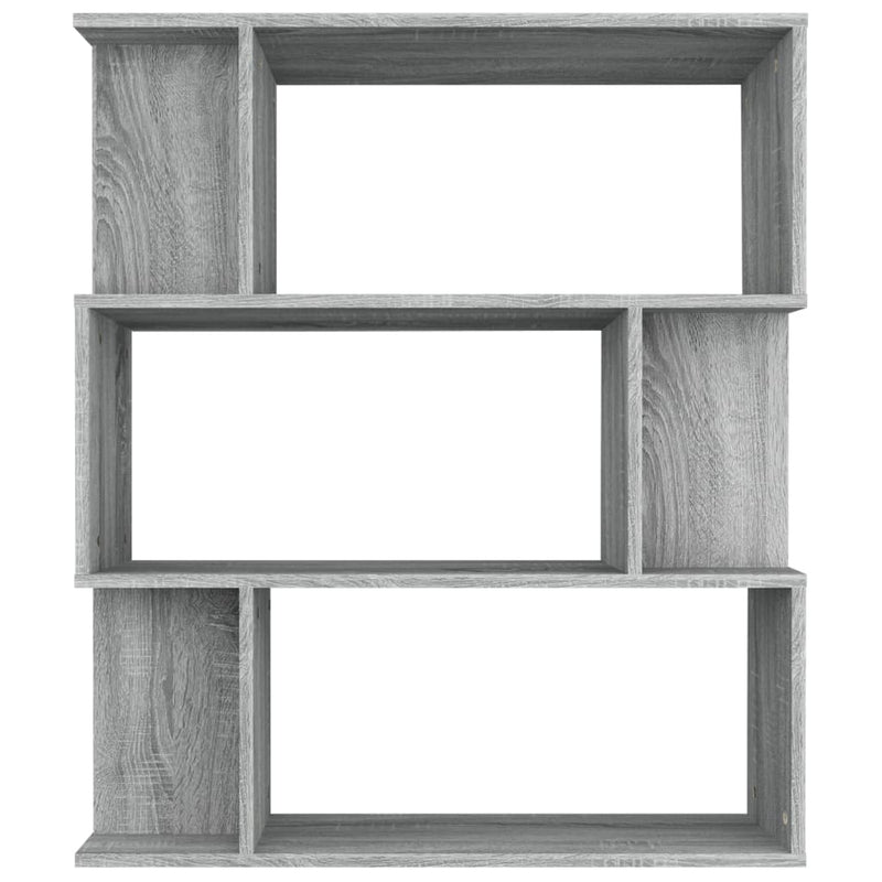vidaXL szürke sonoma színű fa könyvszekrény/térelválasztó 80x24x96 cm