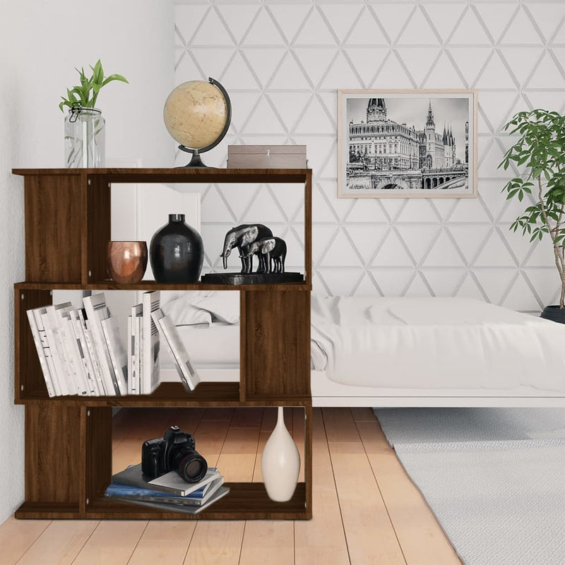 vidaXL füstös tölgy színű fa könyvszekrény/térelválasztó 80x24x96 cm