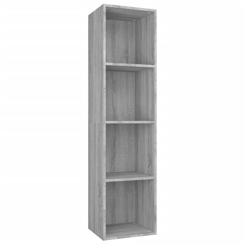 vidaXL szürke sonoma színű szerelt fa könyv-/TV-szekrény 36x30x143 cm