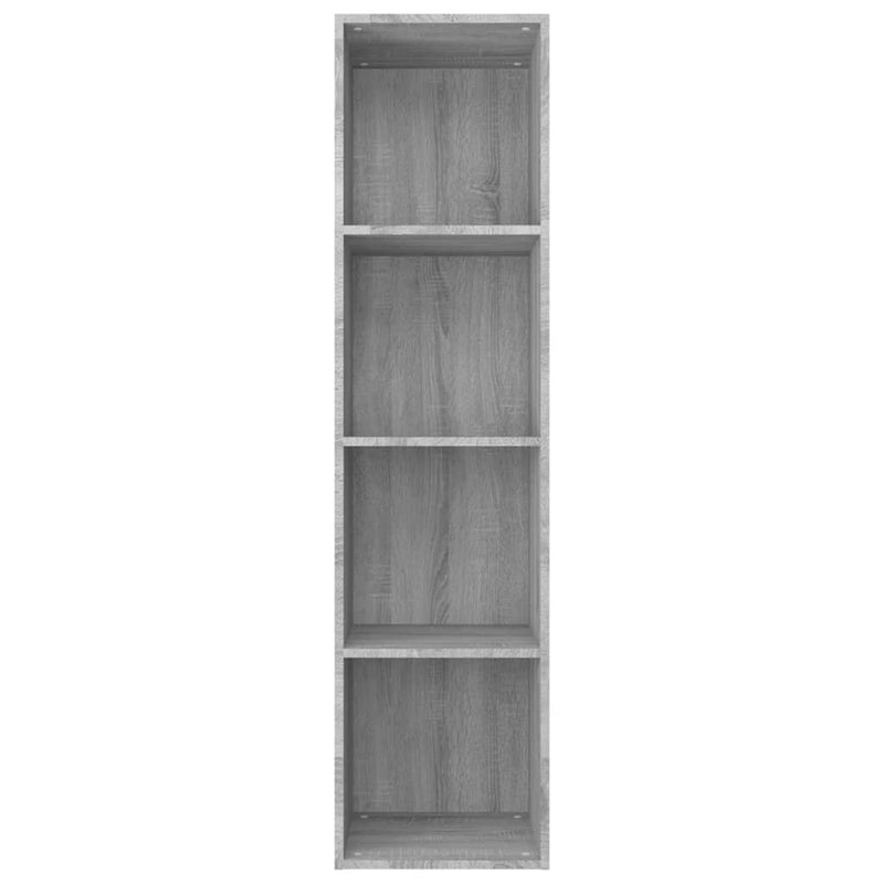 vidaXL szürke sonoma színű szerelt fa könyv-/TV-szekrény 36x30x143 cm