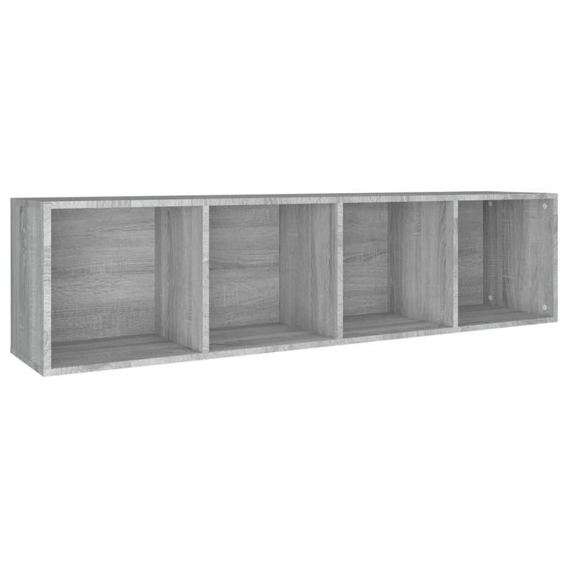vidaXL szürke sonoma színű szerelt fa könyv-/TV-szekrény 36x30x143 cm