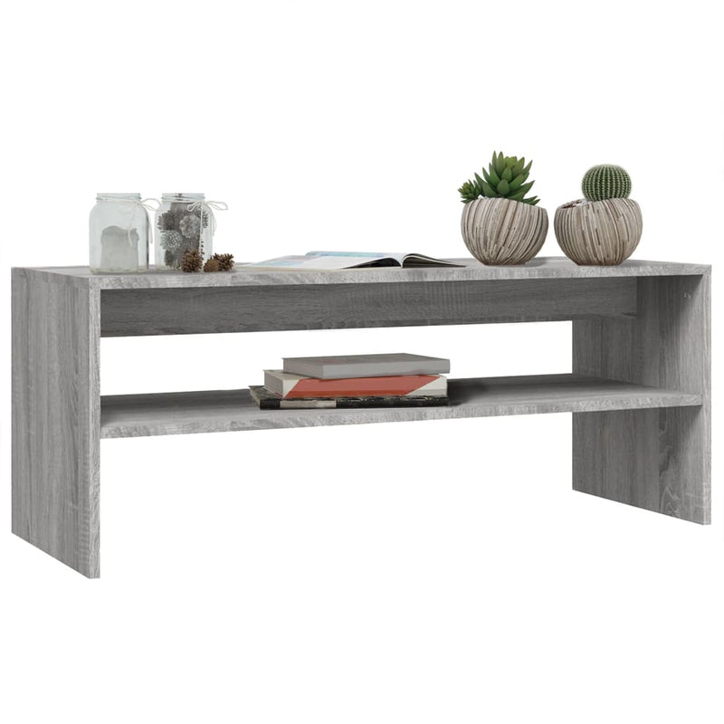 vidaXL szürke sonoma szerelt fa dohányzóasztal 100 x 40 x 40 cm