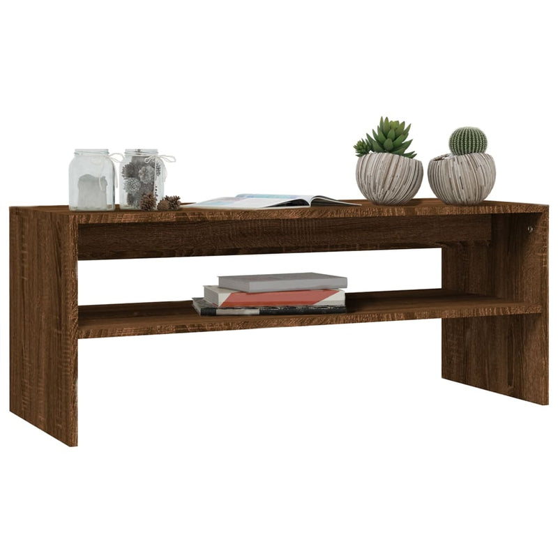 vidaXL barna tölgyszínű szerelt fa dohányzóasztal 100 x 40 x 40 cm