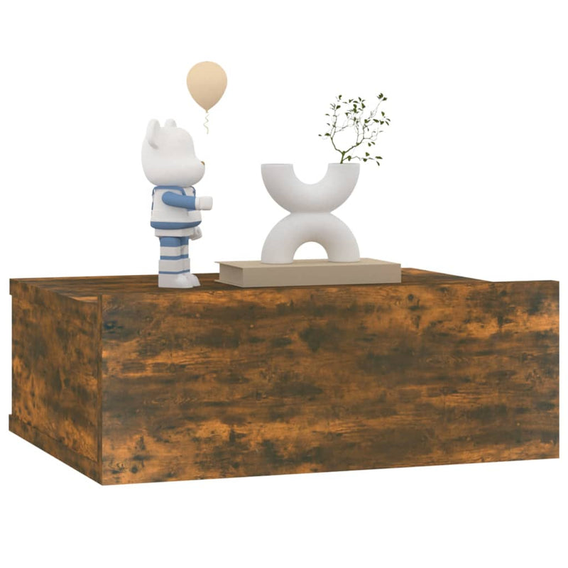 vidaXL 2 db füstös tölgy színű függő éjjeliszekrény 40 x 30 x 15 cm