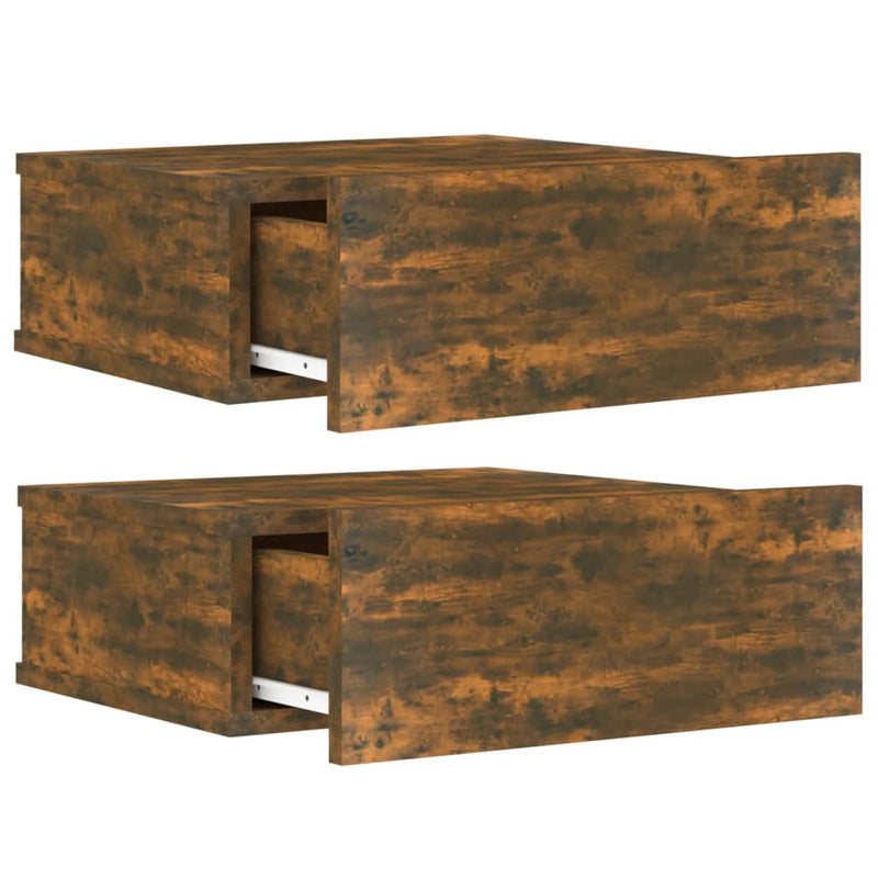 vidaXL 2 db füstös tölgy színű függő éjjeliszekrény 40 x 30 x 15 cm