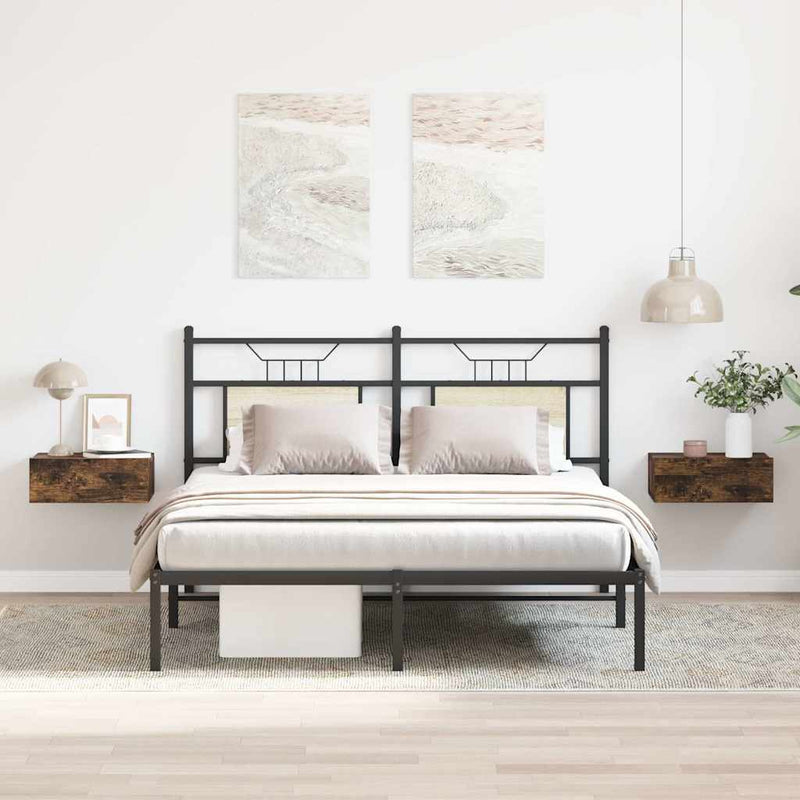 vidaXL 2 db füstös tölgy színű függő éjjeliszekrény 40 x 30 x 15 cm