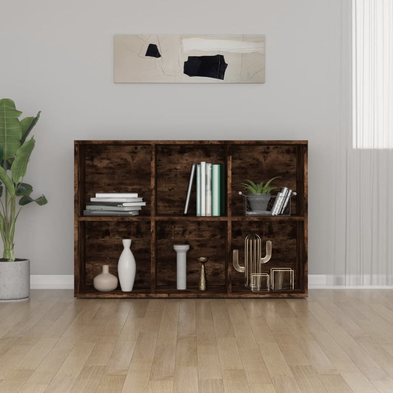vidaXL füstös tölgy színű szerelt fa könyv-/tálalószekrény 66x30x98 cm