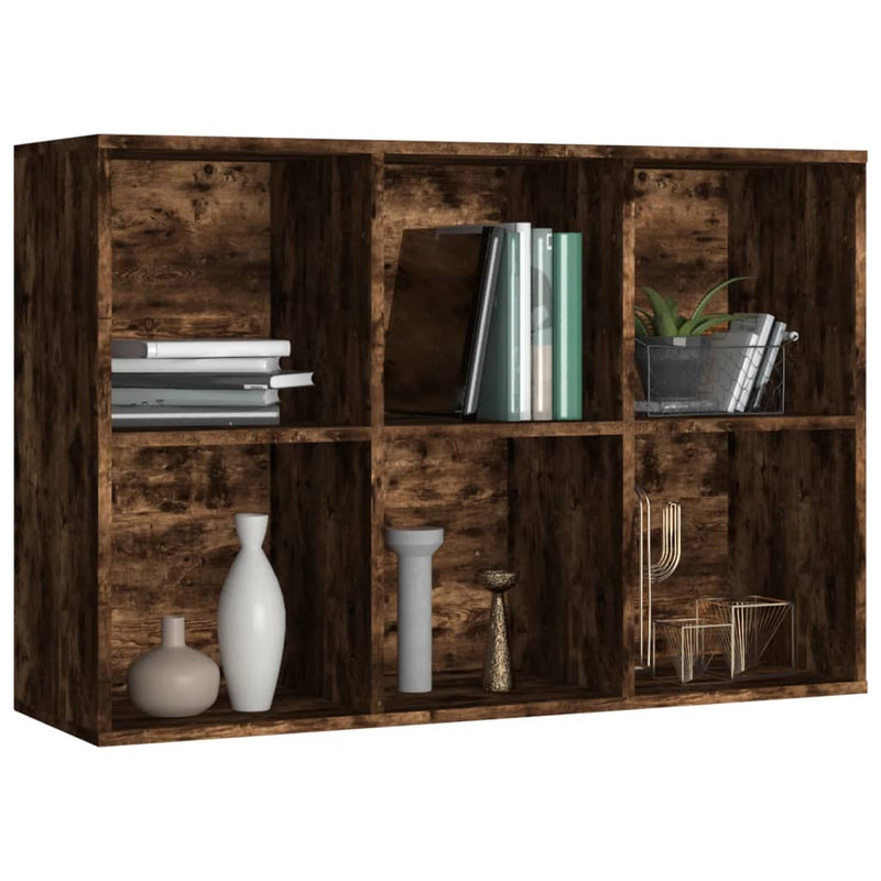 vidaXL füstös tölgy színű szerelt fa könyv-/tálalószekrény 66x30x98 cm