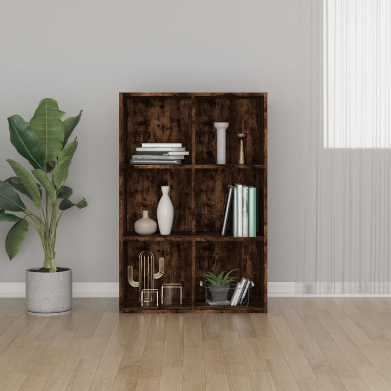 vidaXL füstös tölgy színű szerelt fa könyv-/tálalószekrény 66x30x98 cm