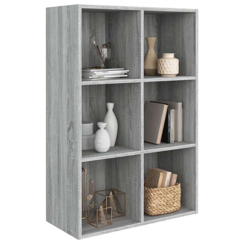 vidaXL szürke sonoma szerelt fa könyv-/tálalószekrény 66 x 30 x 98 cm