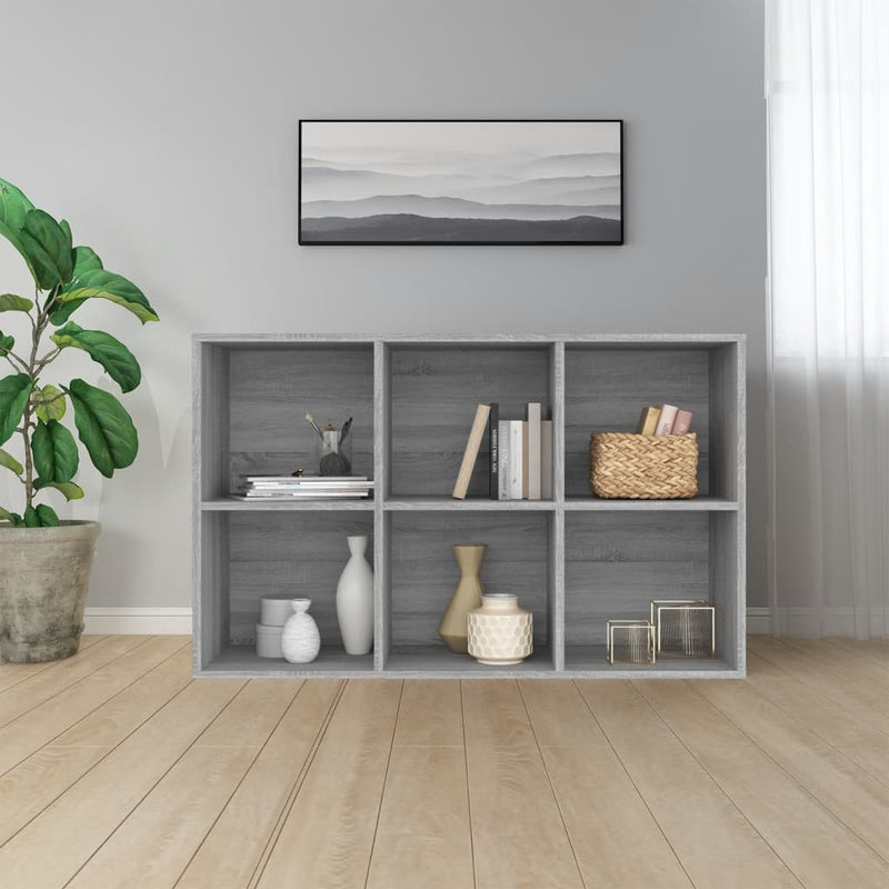vidaXL szürke sonoma szerelt fa könyv-/tálalószekrény 66 x 30 x 98 cm