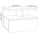 vidaXL 2 db szürke sonoma szerelt fa fali éjjeliszekrény 40x31x27 cm