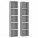 vidaXL 2 db szürke sonoma színű szerelt fa CD-szekrény 21x16x93,5 cm