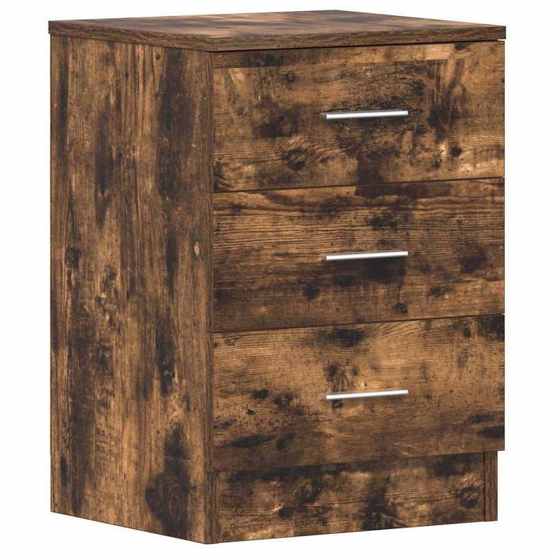 vidaXL 2 db füstös tölgy színű szerelt fa éjjeliszekrény 38x35x56 cm